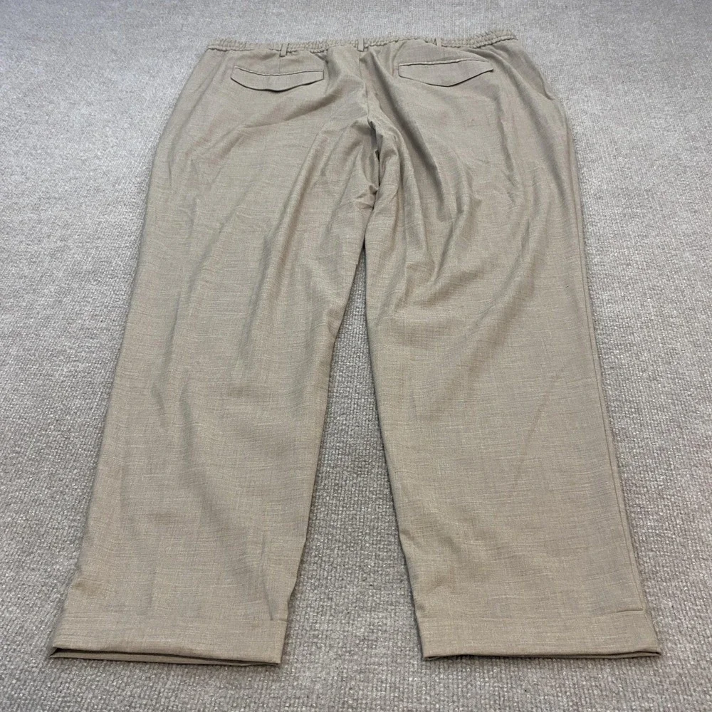 Tasso Elba Pants Mens XXL Beige Microfiber Elastic Waist Relaxed Stretch Beach